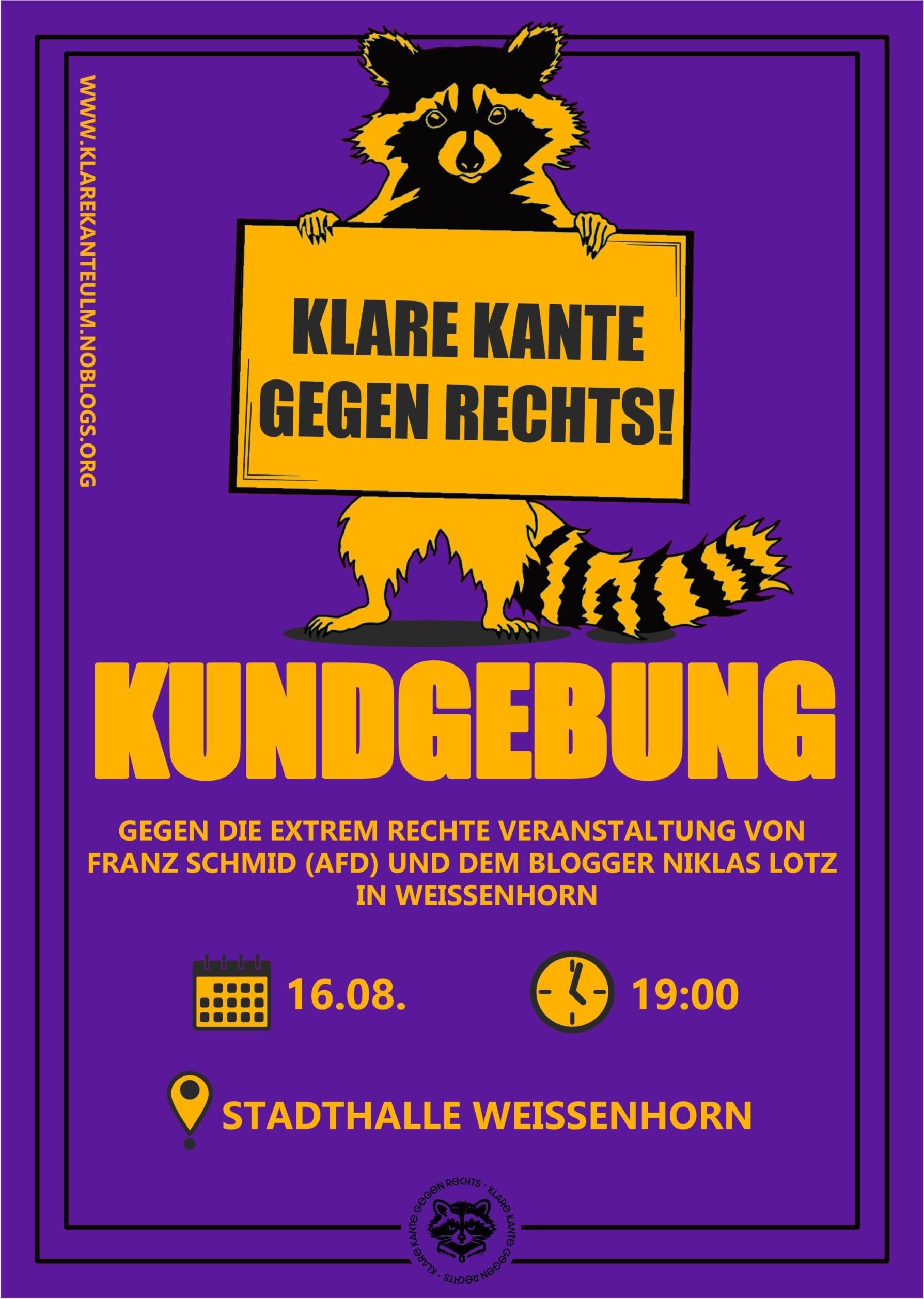 16.08. – Aufruf Kundgebung Weißenhorn