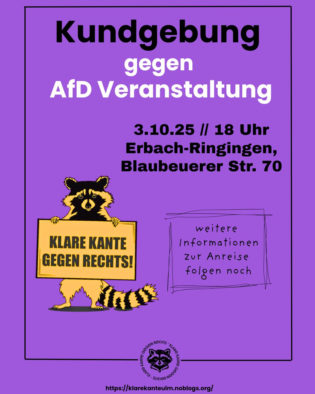 03.10 – Aufruf: Klare Kante gegen den „Bürgerdialog“ der AfD in Erbach-Ringingen
